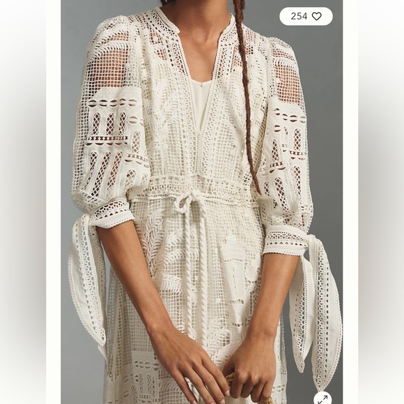 Farm Rio Morada Boa Guipire Off-White Dress - Picture 2 of 8